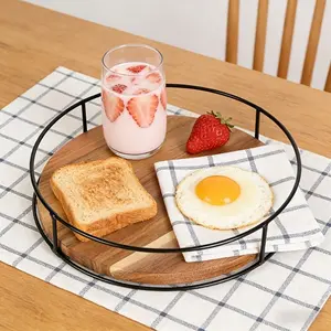 Wood Grain Rotating Dish Rack, Space-Saving Round Cabinet and Food Storage Organizer, Easy Rotate Design, Kitchen Storage Shelf