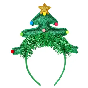 IBLUON Christmas Headbands Christmas Tree Headband Costume Xmas Headbands for Adult Children Christmas Holiday Party Suppliers.
