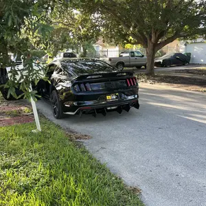 For 2015-2021 Ford Mustang V2 gloss black rear diffuser and rear side splitter auto parts Car Accessories Vehicle Custom