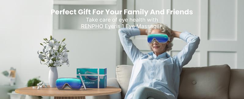 RENPHO Eyeris 1 Eye Massager with Heat, Smart Eye Mask with Bluetooth Music Birthday Gifts for Women Men, Eye Care Device for Relax Eye Valentines Day Gift Choice for Man Women