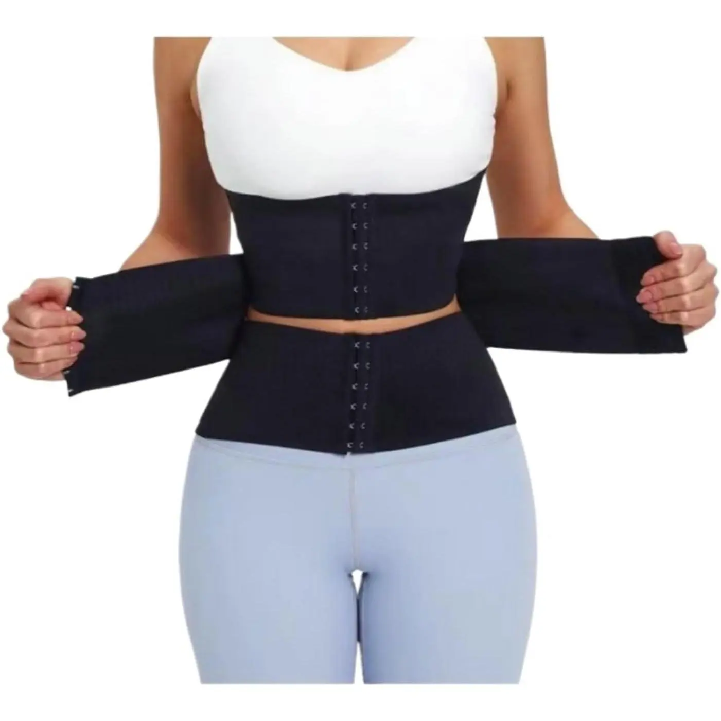 Women's 3-Strap Waist Trainer, Lightweight Mesh Tummy Control Shapewear with No-Roll Steel Bones for Back Support, Adjustable Activewear for Waist Training & Gym Use, Fabric, Sportswear