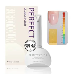 PERFECT COLOR 15ML Acid Free Base Coat Gel Polish, Strong Adhesion & Anti-Lifting Formula, Low Odor Nail Primer for Sensitive Users, Moonlight Series Multi-Functional Nail Gel