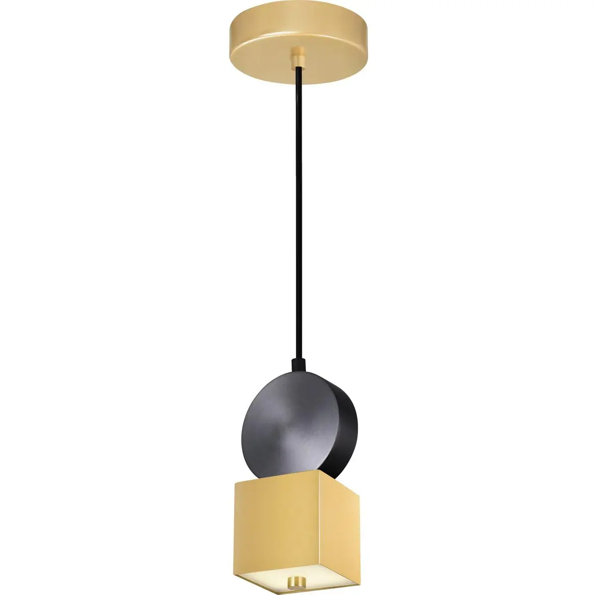 CWI Lighting Saleen LED 6 inch Brass and Black Mini Pendant Ceiling Light 1156P4-625