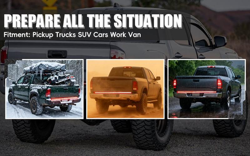 DIBMS Upgraded 60-Inch LED Tailgate Light Bar Strip with Fall Warning Signal, Arrow Turn Signals, IP67 Waterproof, Red & Amber Bright LEDs,Ambient Lighting Lightbar DIBMS Upgraded 60-Inch LED Tailgate Light Bar Strip with Fall Warning Signal, Arrow Turn Signals, IP67 Waterproof, Red & Amber Bright LEDs,Ambient Lighting Lightbar