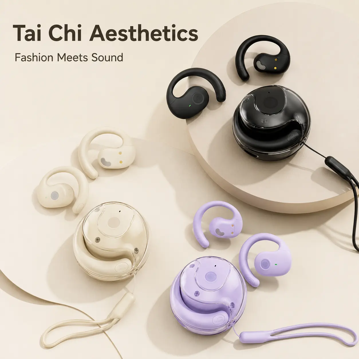 Ear Cuff Wireless Earbuds, Open Ear Clip Headphones with Bluetooth 5.4, Painless Wear for Workout & Daily