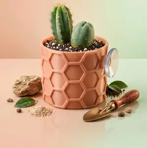 4-Inch Window Suction Planter 3d printed magnetic drip tray great drainage