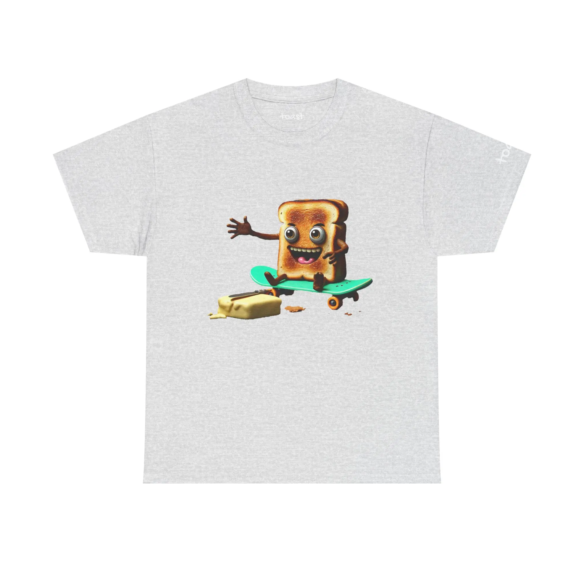 Burnt Toast Unisex Heavy Cotton Tee - Toasted Products Line, Mascot Shirt, Graphic Tee, Funny Tee, Cute Tee