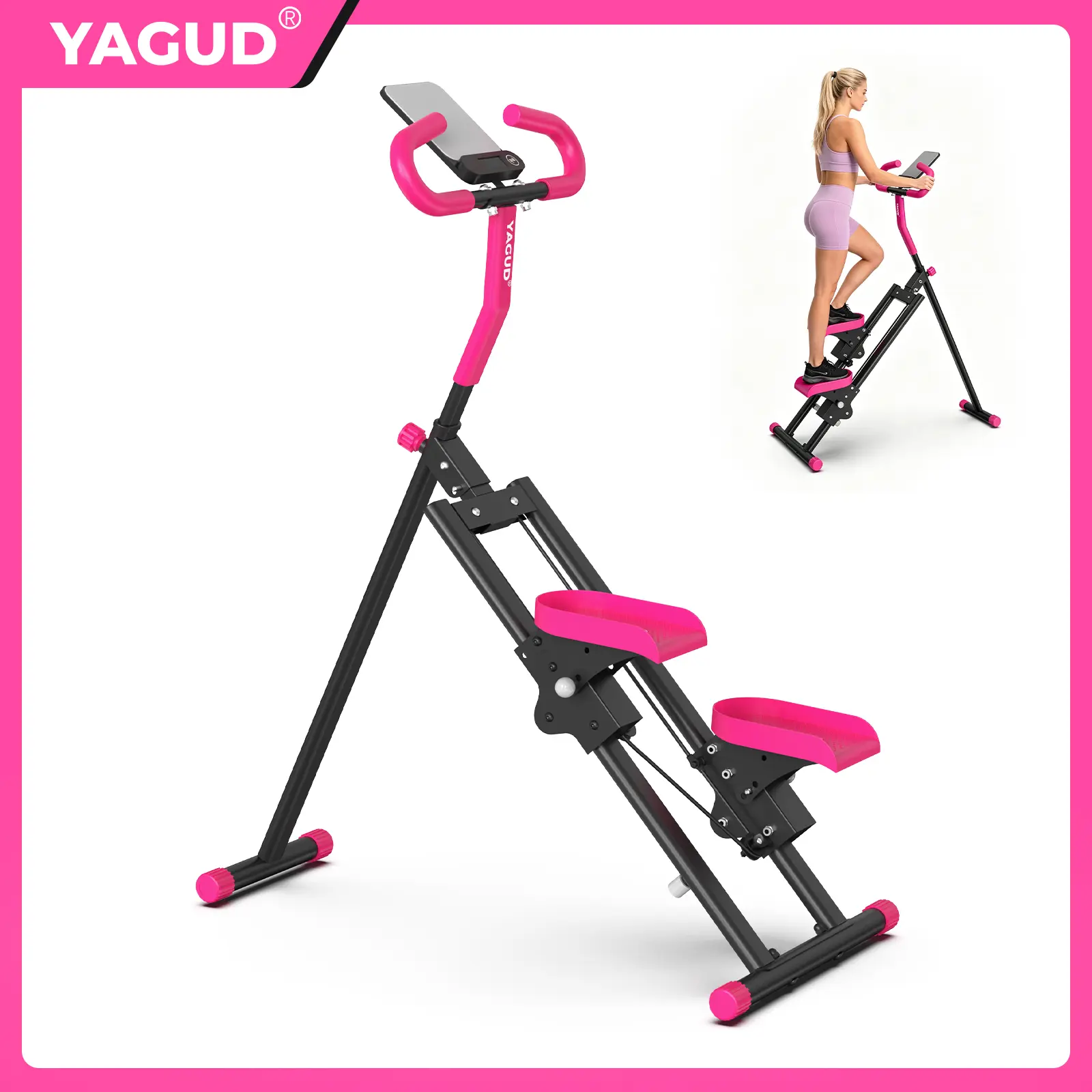 【New Arrival】 Stair Stepper with Handlebar, Extended Step Range Climber Machine for Legs & Core Workout, Home Fitness Equipment, High-Aesthetic Sports Gear, Women Exercise Machine