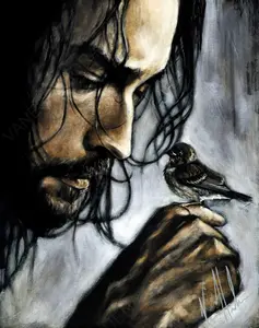 D#. 6 - Watcher of the Sparrow - 11"x14" Canvas Print