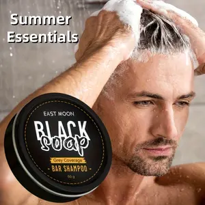 Men'S Gray Covered Shampoo Soap, Glycerin Formula Shampoo Soap, Mild, Moisturizing, Basic Cleansing, Cleansing Hair, Suitable For All Hair Types, Portable Design, Summer Essentials