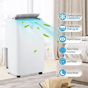 14,000 BTU Remote Control,  3-In-1 AC Unit Window Kit, White Small Air Conditioner, Portable Air Conditioners for Rooms Up to 750 Sq Ft,