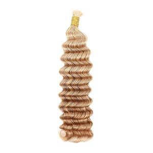 Ygwigs Double Drawn Medium Blonde Bulk Hair Loose Deep Wave