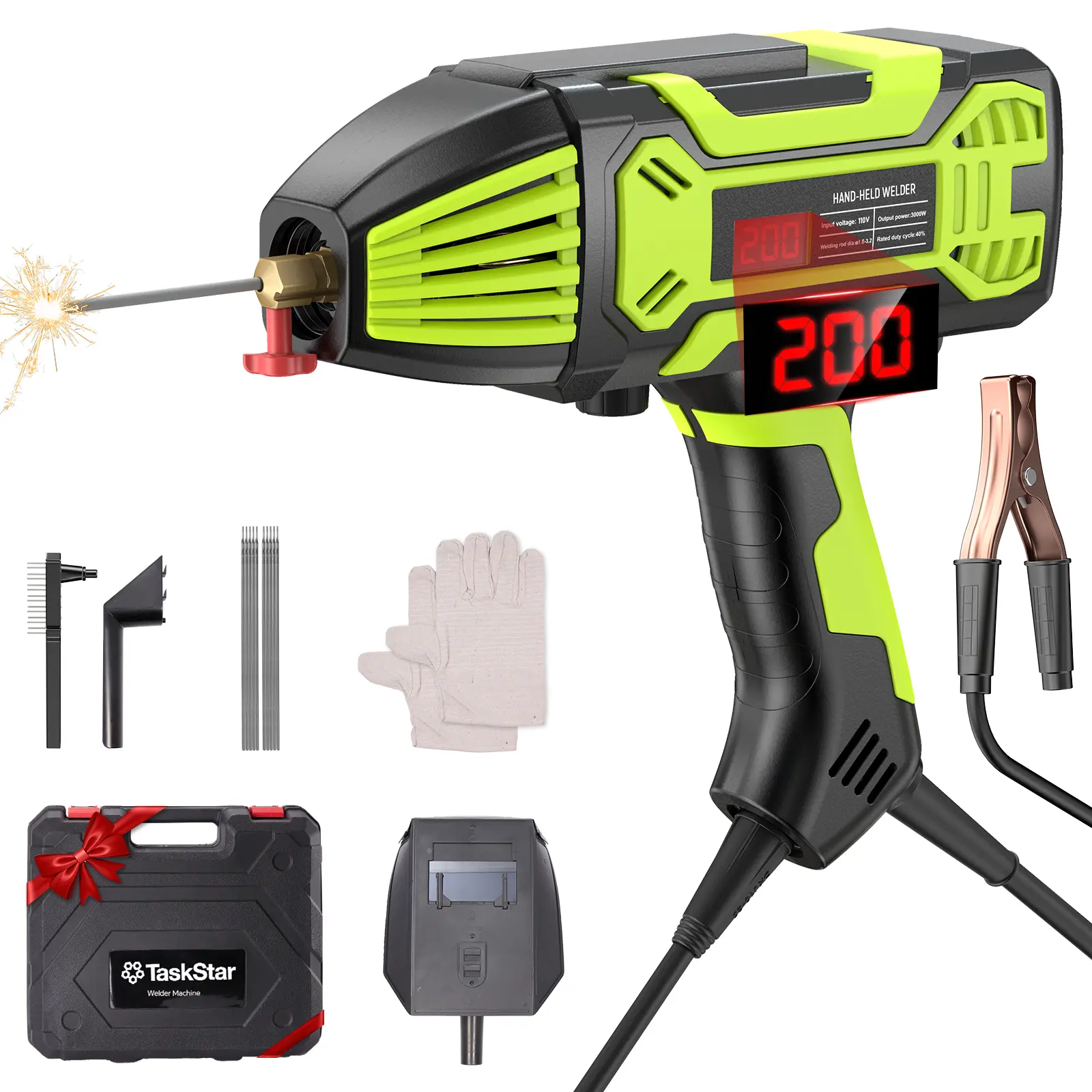 TaskStar 120A Digital Display Welding Machine, 110V Portable Home Welder, IGBT Precision Arc Control, Compatible With 3/32"-1/8" Welding Wires, Ideal For Metal Fabrication, Auto Repair, And DIY Projects