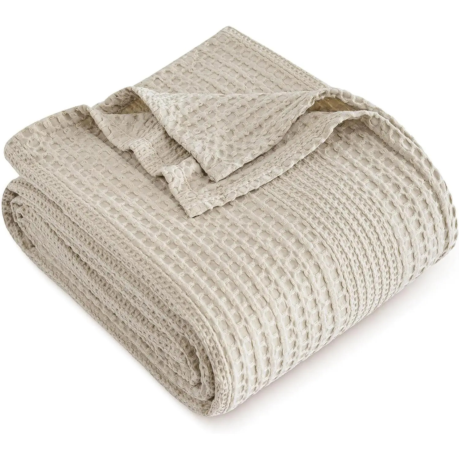 Lightweight Waffle Weave Blanket  Size, Breathable & Ultra Soft, 90"x 90" Soft & Cozy Thin Blanket,  for Summer & Hot Sleepers, Bed, Home Decor -