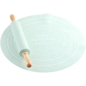 Perfect Baking Tool Set, Durable Non-Stick Rolling Pin & Silicone Mat, Home Kitchen Accessories, Easy Pollution-Free Cooking