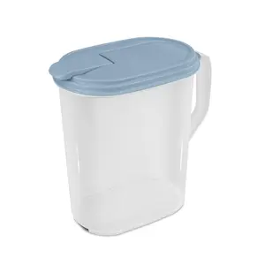 Sterilite 1 Gallon Plastic Hinged Pitcher w/ Comfort Grip Handle, Blue, 24 Pack Sterilite 1 Gallon Plastic Hinged Pitcher w/ Comfort Grip Handle, Blue, 24 Pack