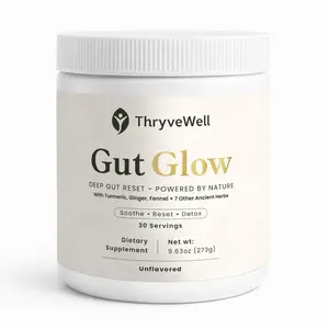 Gut Glow  Daily Gut Health Powder Bloat Relief + Digestion Support Herbal Prebiotic & Probiotic Blend 30 Servings 10+ Natural Ingredients Unflavored