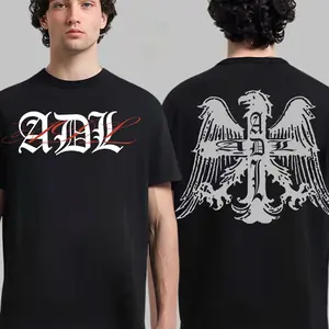 Yeat ADL Shirt, Gothic Logo Graphic Tee, Eagle Back Print Streetwear Unisex Shirt