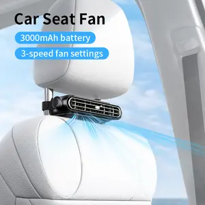 Car Seat Fan,  Adjustable Speeds, Built-In 3000mAh Battery, USB Charging, Suitable For Cars, Golf Carts, And Travel RVs, Summer Gifts， 1 PCS