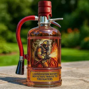 Firefighter-Themed Whiskey Decanter, Unique Fire Extinguisher-Shaped Liquor Storage, Ideal Gift for Firefighters & First Responders