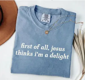 Comfort Colors Jesus Thinks I'm A Delight Shirt, Humor Christian Shirt, Minimal Christian Apparel for Women, Christian Gift for Her - SoftHype Apparel