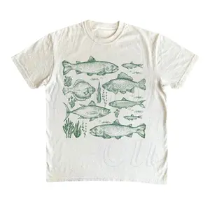 Vintage Fish Tattoo Style T-Shirt, Retro Fisher Shirt, Fish Shirt For Men, Bass T Shirt, Fisher Tee, Bass Lovers, Fisher Gifts, Ocean Shirt  Crewneck