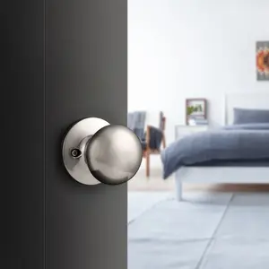Single Connect Rod Flat Ball Knobs Passage/Dummy Door Lock Knob Satin Nickel/Oil Rubbed Bronze Finish
