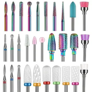 Nail Drill Bits Set, 30pcs/set Professional Ceramic Diamond Cuticle Drill Bits for Nails, Electric Nail File Bits for Acrylic Gel Nails Manicure Pedicure, Nail Art Tools, Gift