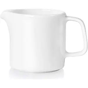 Ceramic Creamer, Porcelain Coffee/Milk Creamer Pitcher with Handle for Home and Kitchen - 10 oz (White)