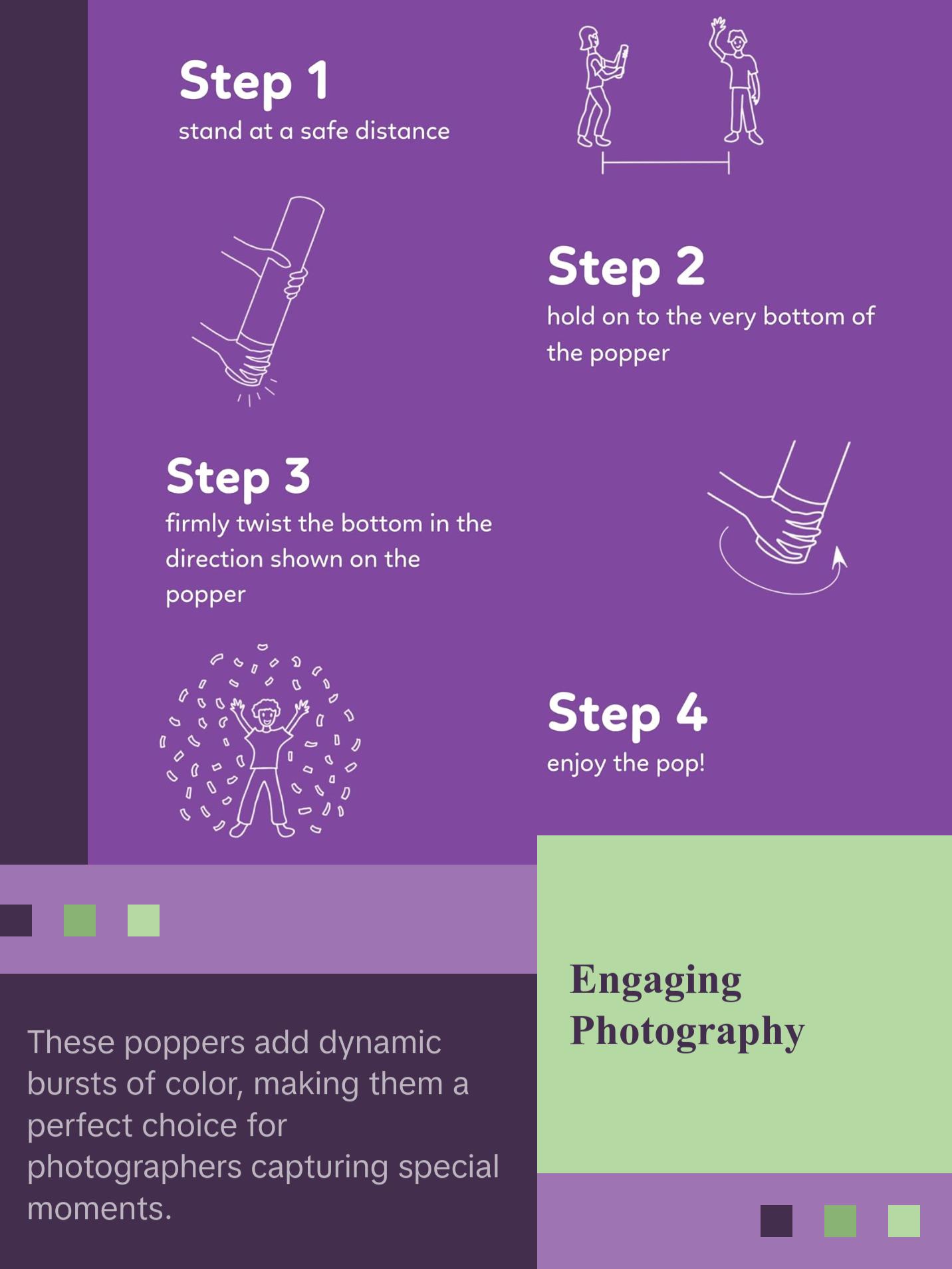 2 Pack Purple Powder Cannon Poppers (12 Inch)