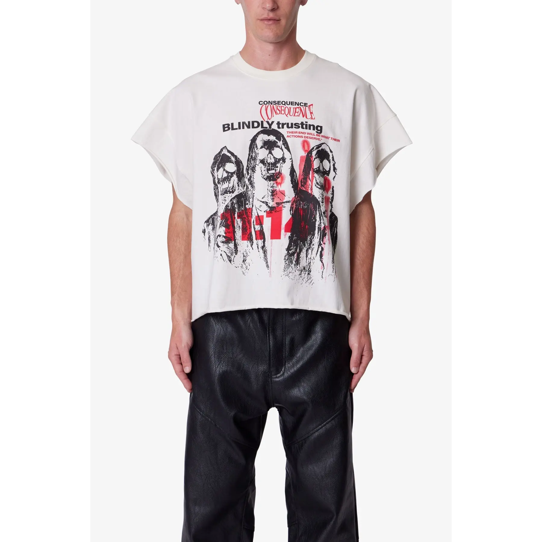 mnml Grim Cutoff Tee - Off White