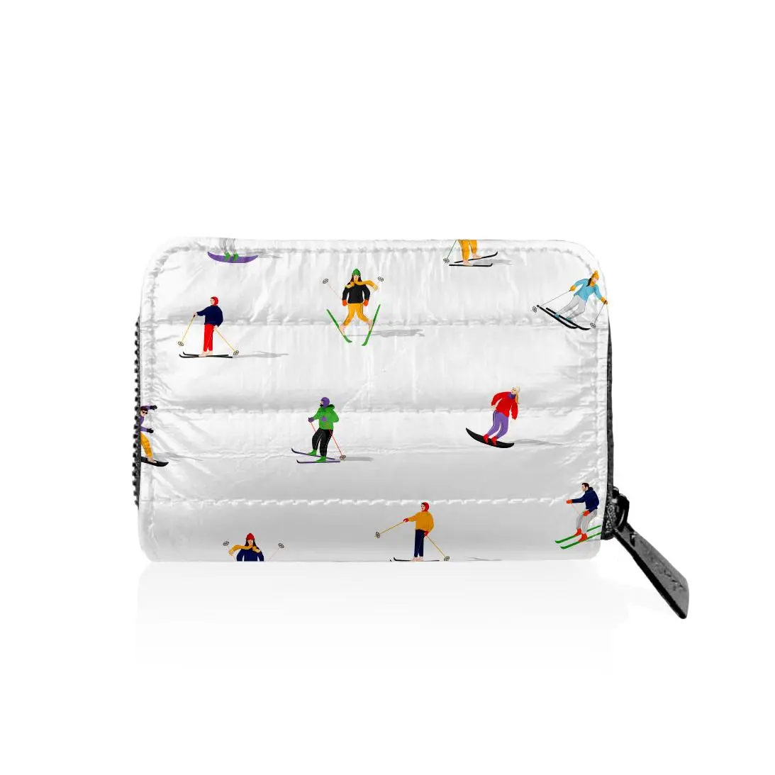 Puffer Zipper Wallet in Dancing Skiers