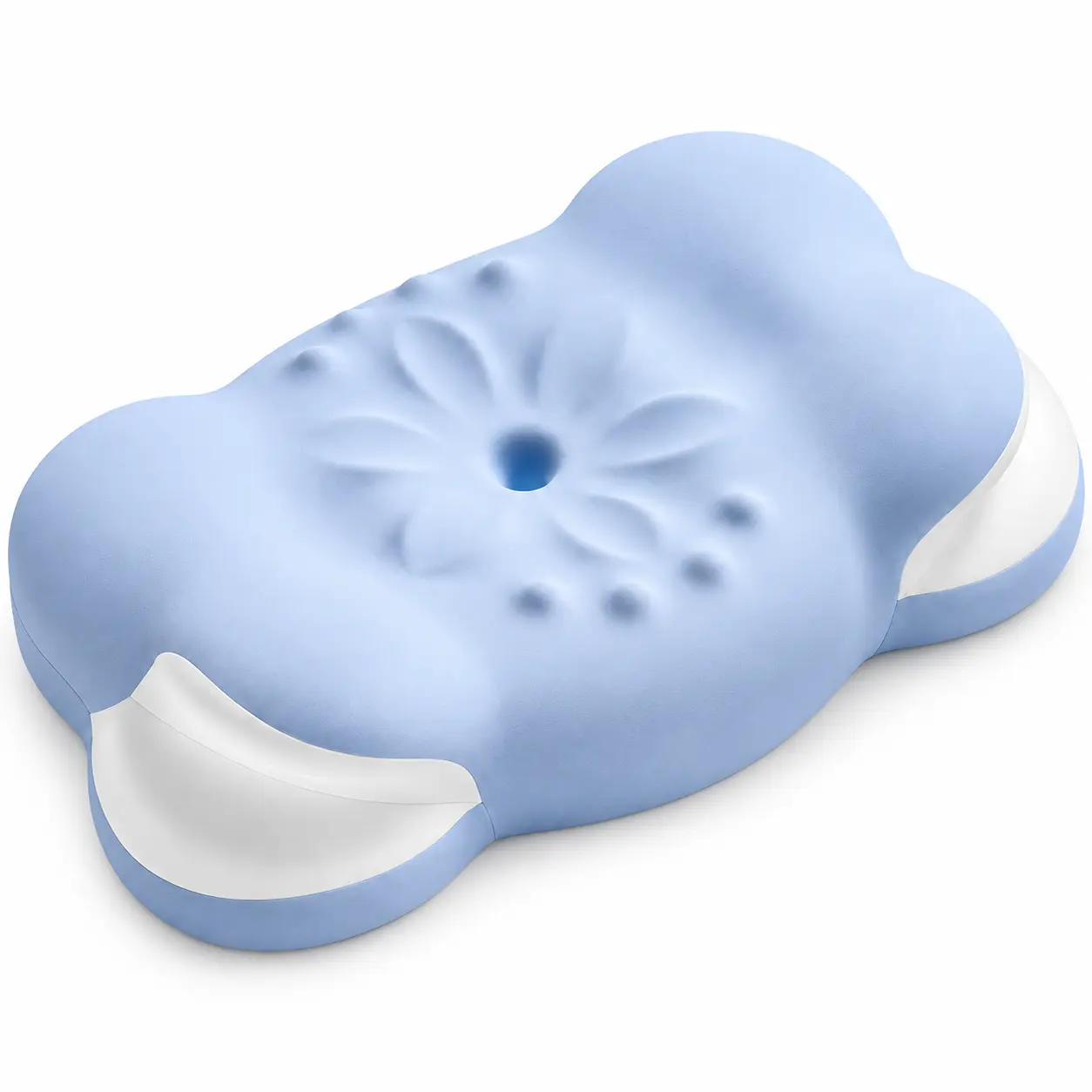 Cloud Pillow - 3D Foam Cervical Pillow for Side Sleepers with Ear Relief Zone, Petal Airflow Cooling Design, Contoured Neck Support, Dual-Height Comfort, Breathable Washable Cover