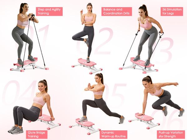 Dland 2-in-1 Ski Exercise Stepper Machine with Resistance Bands & Smart Monitor | 300LBS Silent Home Workout Equipment for Full-Body Shaping Dland 2-in-1 Ski Exercise Stepper Machine with Resistance Bands & Smart Monitor | 300LBS Silent Home Workout Equipment for Full-Body Shaping