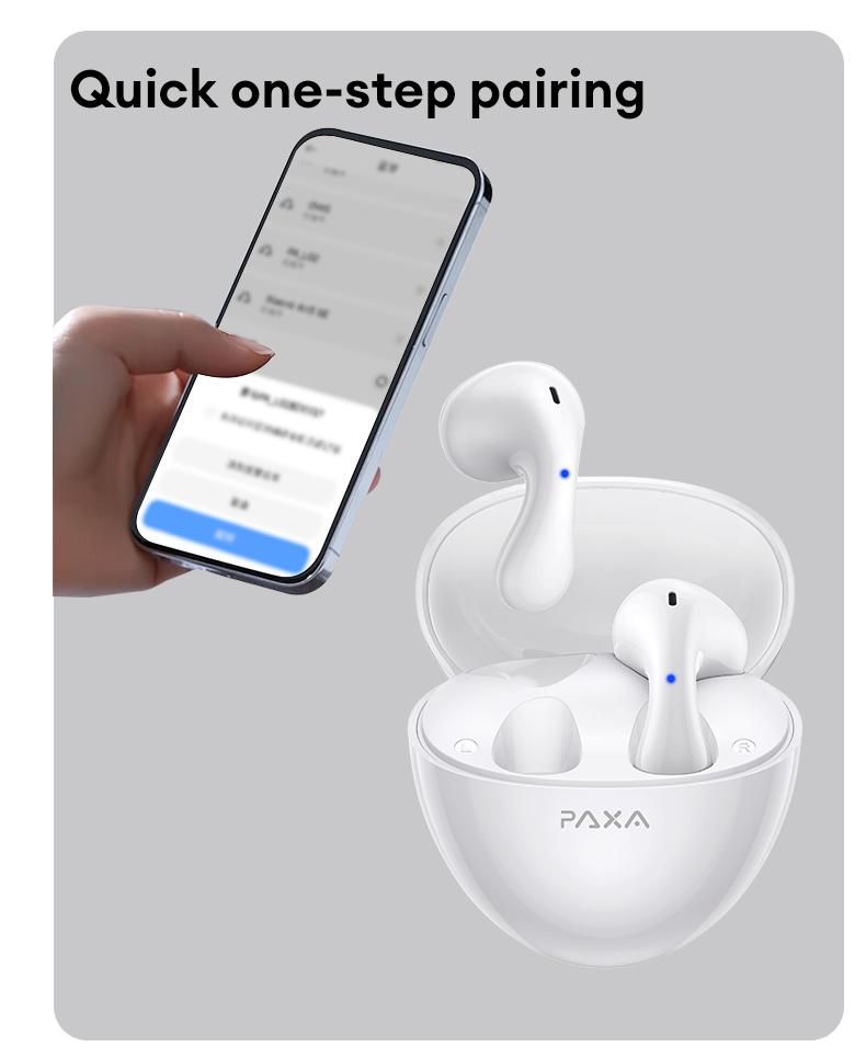 PAXA PA-L02 Wireless Bluetooth Headphones, Powerful Sound Effects for Music, Dustproof & Waterproof Sports Earbuds for Running, Workout, Audio