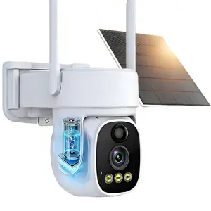 Solar Security Camera with Battery,2.4G&5G Hz,IP66 water proof,WiFi Cameras for Home Security with Motion Detection,Color Night Vision(Spotlight),Instant Alert,2-Way Audio,Siren&SD/Cloud Storage