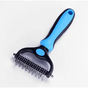 1 PCS Stainless steel double-sided pet detangling comb, cat and dog comb cleaning and grooming hair removal comb detangling comb pet supplies detangling comb