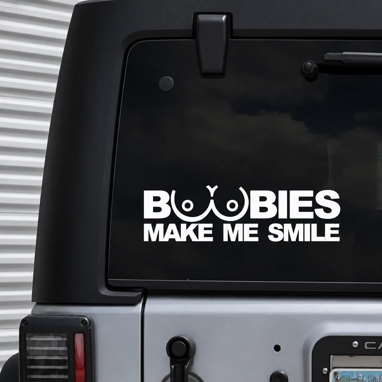 Boo.bies Make me smile sticker, vinyl window decal