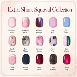 CurvLife Nailora Extra Short Press-On Nails Collection – 30Pcs, Easy Everyday Styles, Natural Chic Designs, Reusable Salon-Look Nails for Daily Wear