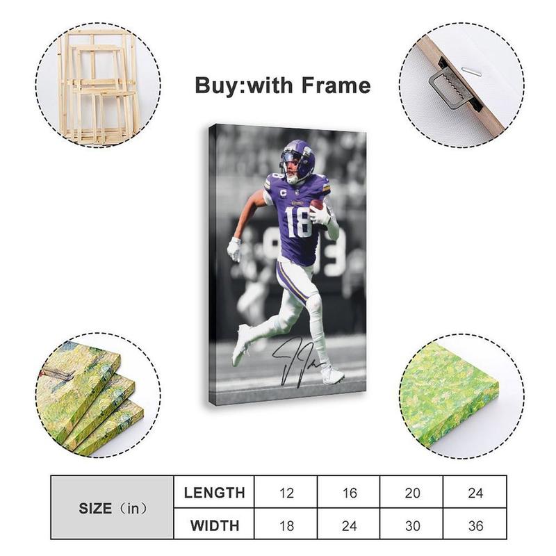Justin Jefferson American Football Sports III Canvas Poster Wall Art Decoration For Home Bedroom Office Living Dorm Room Decor Boys Girls Gift