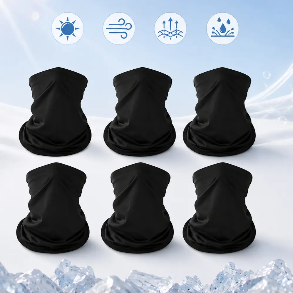 6 PCS Neck Gaiter Bandanas for Men & Women, Stretchy Breathable Accessories for Adults, Windproof Face Cover for Sun Protection, Accessories Adults