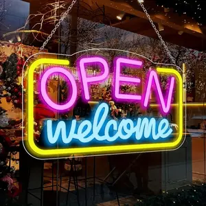 Colorful LED Neon Sign for Door Opening, USB Powered, Battery Free, Switch Included, Suitable for Bars, Coffee Shops, Hotels, Stores, Led Neon Light, Decorative Neon Light