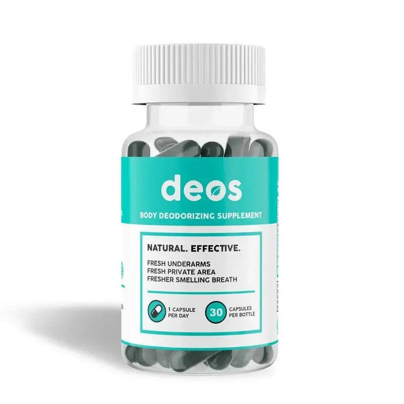 DEOS Internal Deodorant Supplement - Natural Chlorophyll Pills for Healthcare, Gut Health, Skin Health & Detox Support - Full Body Odor Control - 30 Capsules