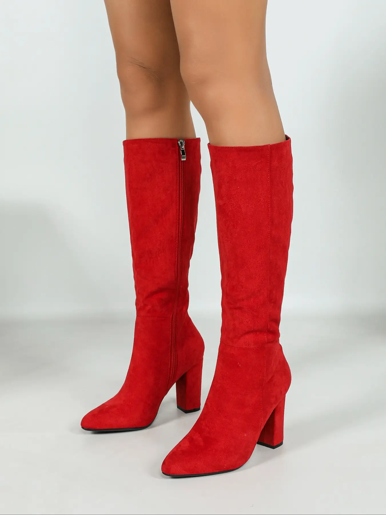 Women's Fashionable Solid Color Pointed Toe Boots, Elegant Zipper Design Boots for Daily Wear, Female All-match Trend Shoes for Fall & Winter Knee Hig