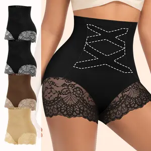 Morelect 4/6/8 Pcs Premium Silky Nylon Women's High Waist Briefs, Elegant Lace Detail Panties, High Elasticity Flexible Fit, Soft Breathable Summer Lingerie.
