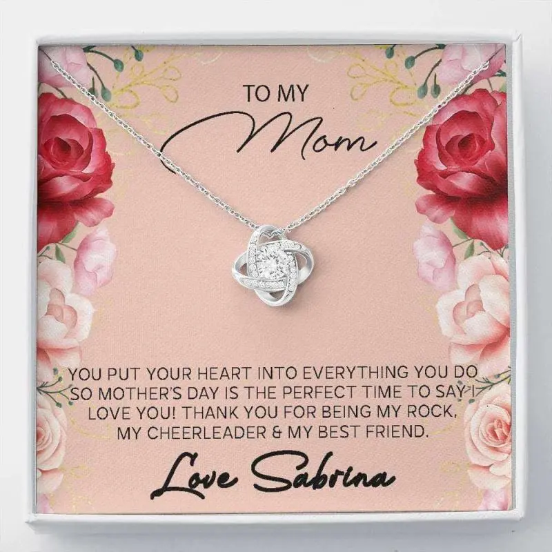 Mom Necklace, Personalized Necklace Gift For Mom, Gifts For Mom, Mother Daughter Necklace, Custom Name, Jewelry Message Card, Necklace Gifts For Birthday, Anniversary, Christmas Day, Thanksgiving