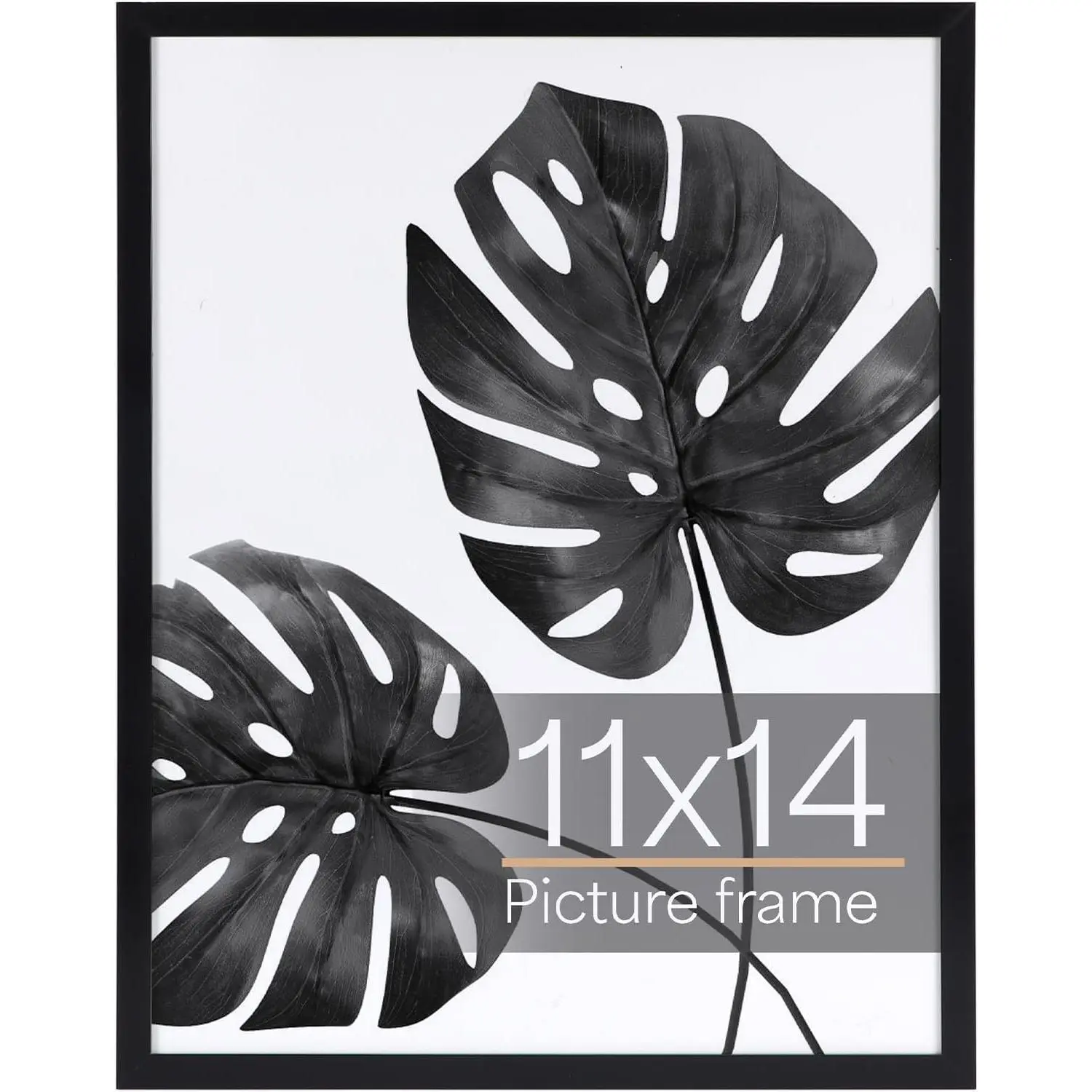 Modern Black 11x14 Thin Photo Frame - Decorative Single Wall Display, Tabletop Mount Holder for Home Decor
