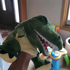 Dinosaur Hand Puppets 11.8 Inch Plush Stuffed Animals With Open Movable Mouth, Stuffed Animal Puppets Interactive Toy Storytelling Gifts For Birthday, Imaginative Play, Girls, Boys