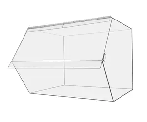 Bread Pastry Bin Dry Food Baked Goods Top Opening Display Hinged Lid for Easy Access 16 Inch Wide Countertop Storage by 321 Plastics