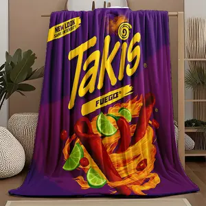 Takis Fuego Spicy Snack Throw Blanket, Vibrant Design, Perfect Gift for Snack Lovers, Soft Comfortable, Multi-Purpose, Home Decor